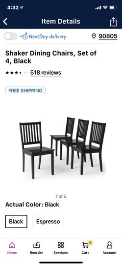 All four brand new dining room chairs
