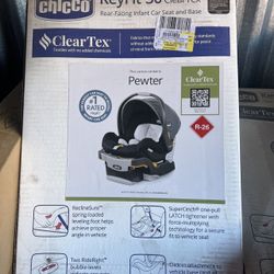 Chicco KeyFit 30 ClearTex 30 lbs Infant Car Seat - Pewter (Grey), New