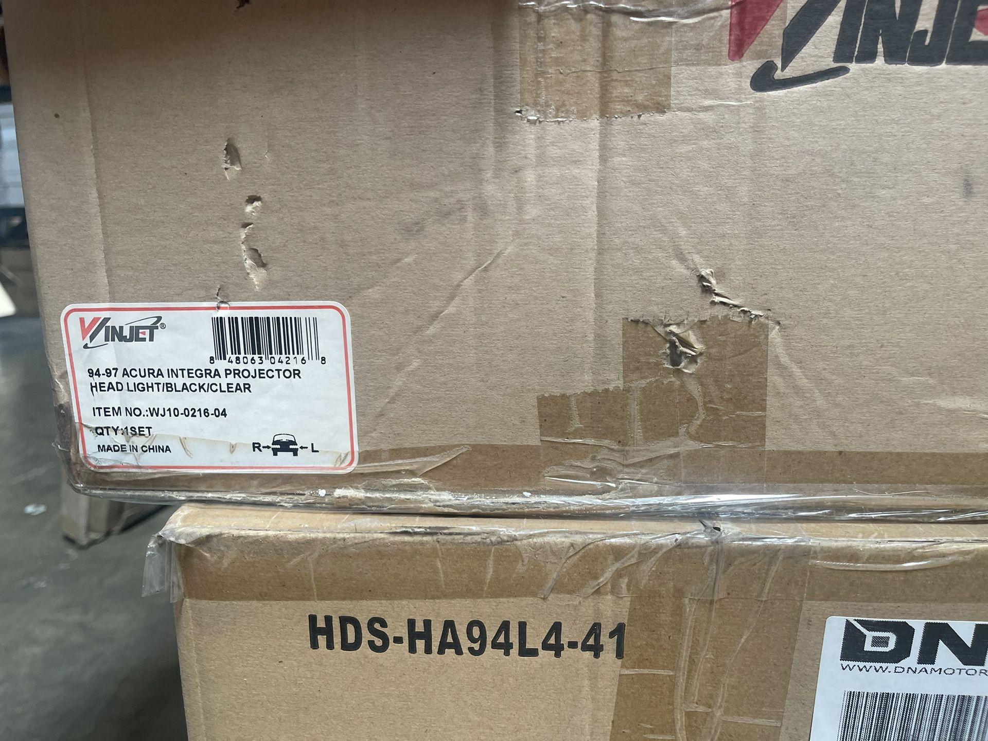 94-97 Acura Integra Winjet Projector Head Light Black Housing 