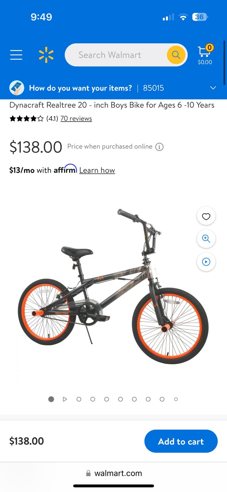Dynacraft Realtree 20 - inch Boys Bike