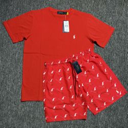Red Polo Short Set (SMALL-3X). $55