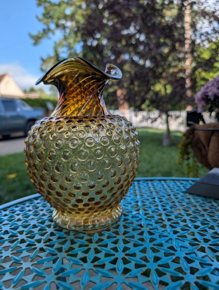 Vintage Indiana Tiara Amber Vase