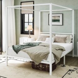 Queen Size Canopy Bed Frame