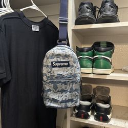 Supreme Fat Tip Jacquard Denim Sling Bag