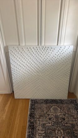 White Textured Raised Dot Wall Art Canvas