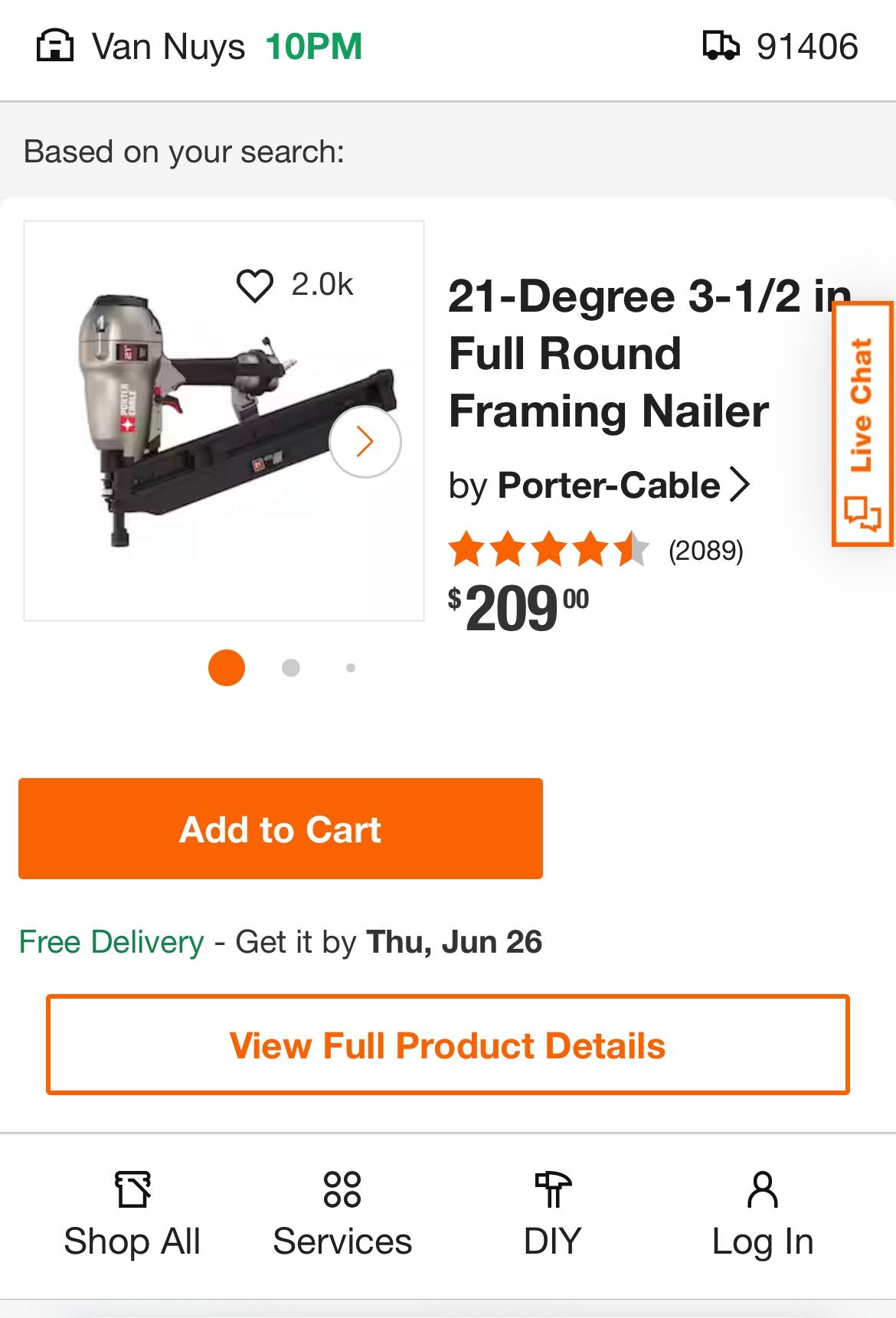 Porter Cable 21* Framing Gun Nailer