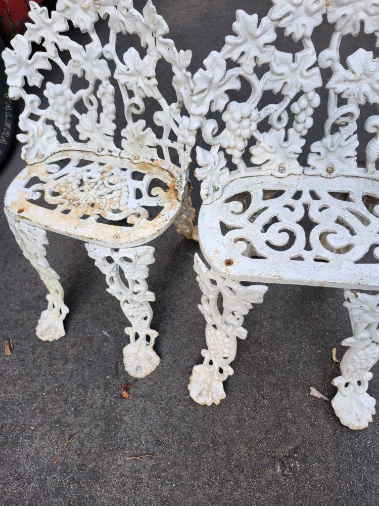 2 Cast Iron Chairs Selling Both For 300