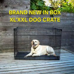 Brand New In Box! Not A Returned Item! 42" Xl'xxl Up To 90lbs Dog Crate 2 Doors & Tray Pet Cage Jauls De Mascota 