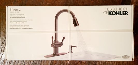 Kohler Thierry - 2 handle pull-down kitchen faucet with soap/lotion dispenser