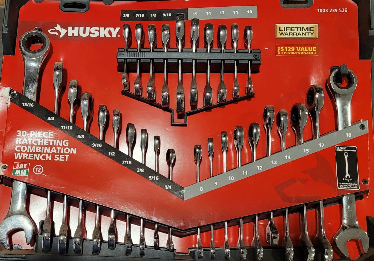 Husky 30 Piece Ratcheting Wrench Set