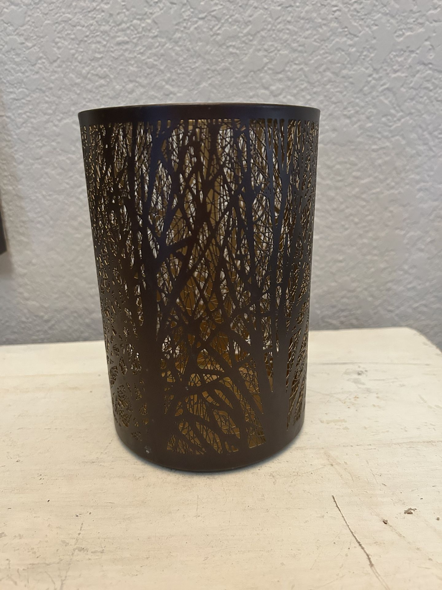 Metal Fall Motif Luminaria, Set Of 2