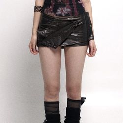 Pixie rebels faux leather skort
