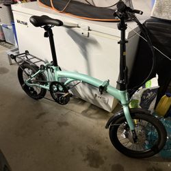 Open Box ALPS E-Bike 3 folding 3-Speed (ice blue)