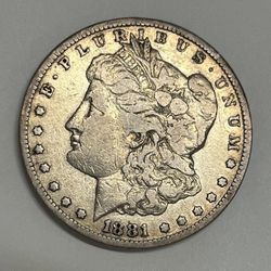 1881-CC Carson City Mint Morgan Silver Dollar Fine Details
