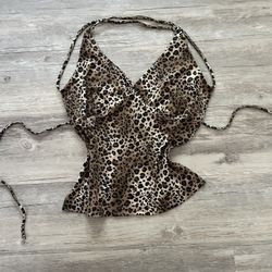 Leopard Print Y2K Halter  