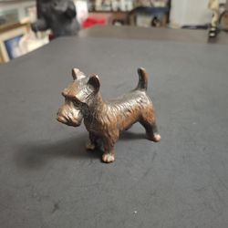Vintage 80's Cast Iron Miniature Scottish Terrier 2 5/8"H X 3"L