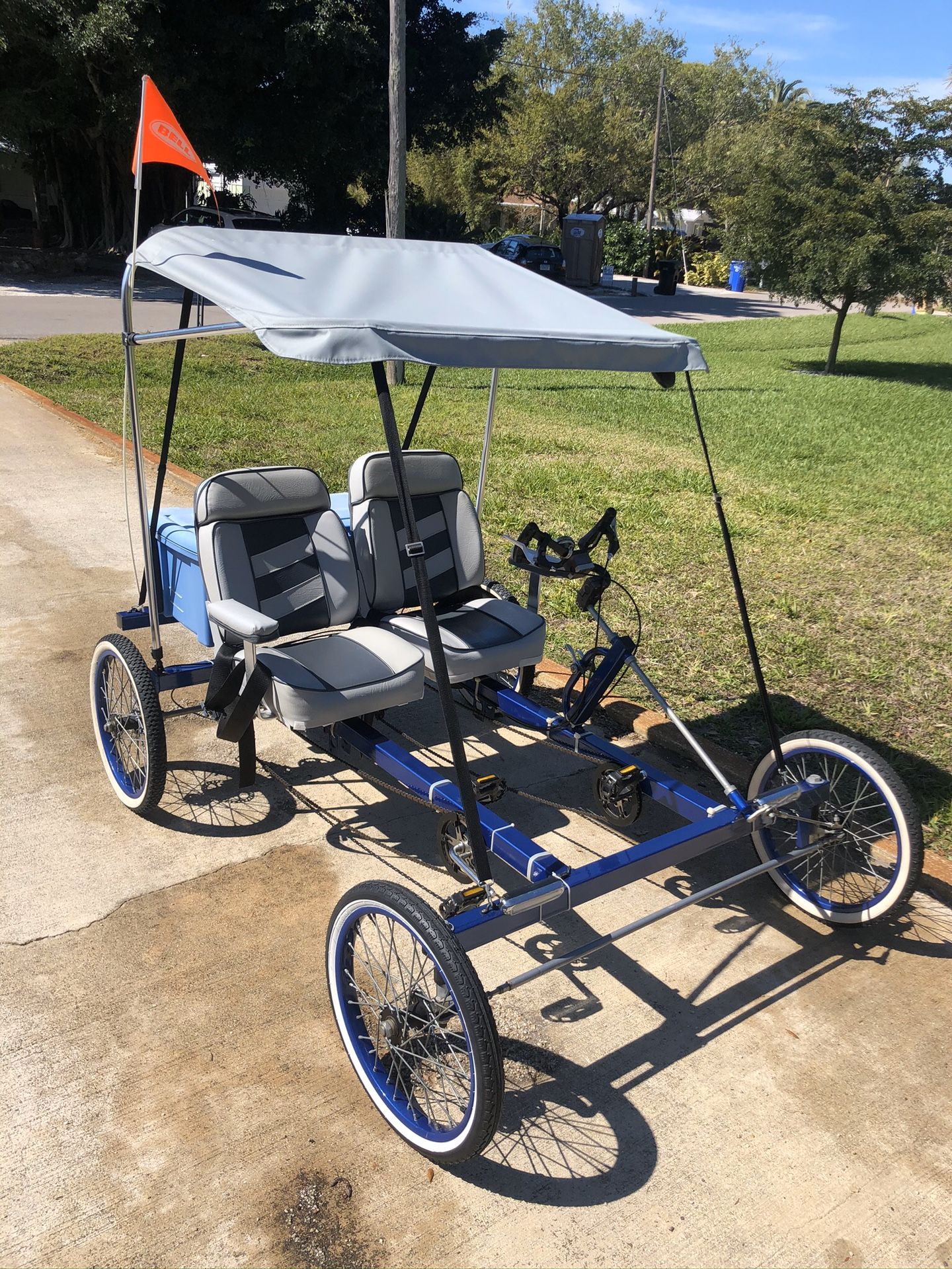 two person bike side by side