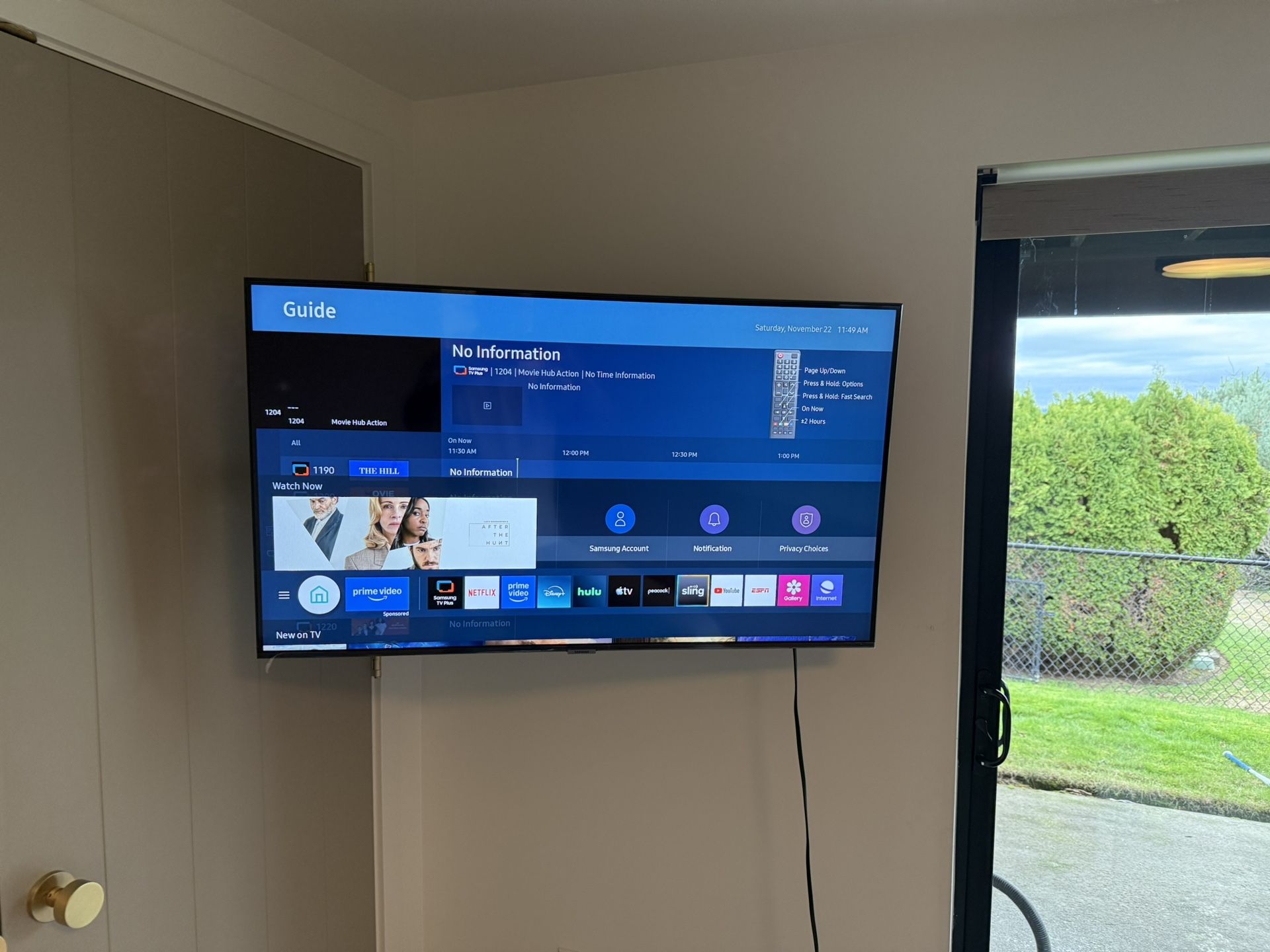 Samsung 43” TV with mount