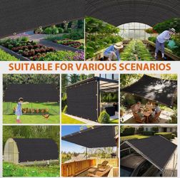 10ft x 20ft Heavy Duty Black Shade Cloth - 70-90% UV Protection (NEW)