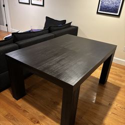 Sleek Minimalist Modern Black Wood Dining Table 