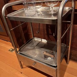 Mid Century Stainless Side Table