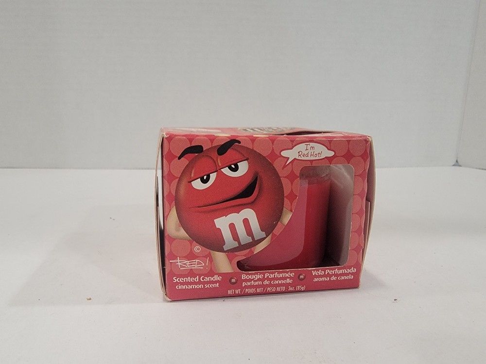 M&M "I'm Red Hot" Cinnamon Scented Candle ~ New In Box, M & M, M&Ms