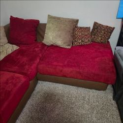Red L Shape Sectional