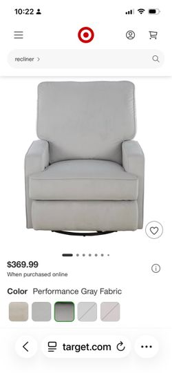 Pair of Gray Fabric Modern Recliner Chairs