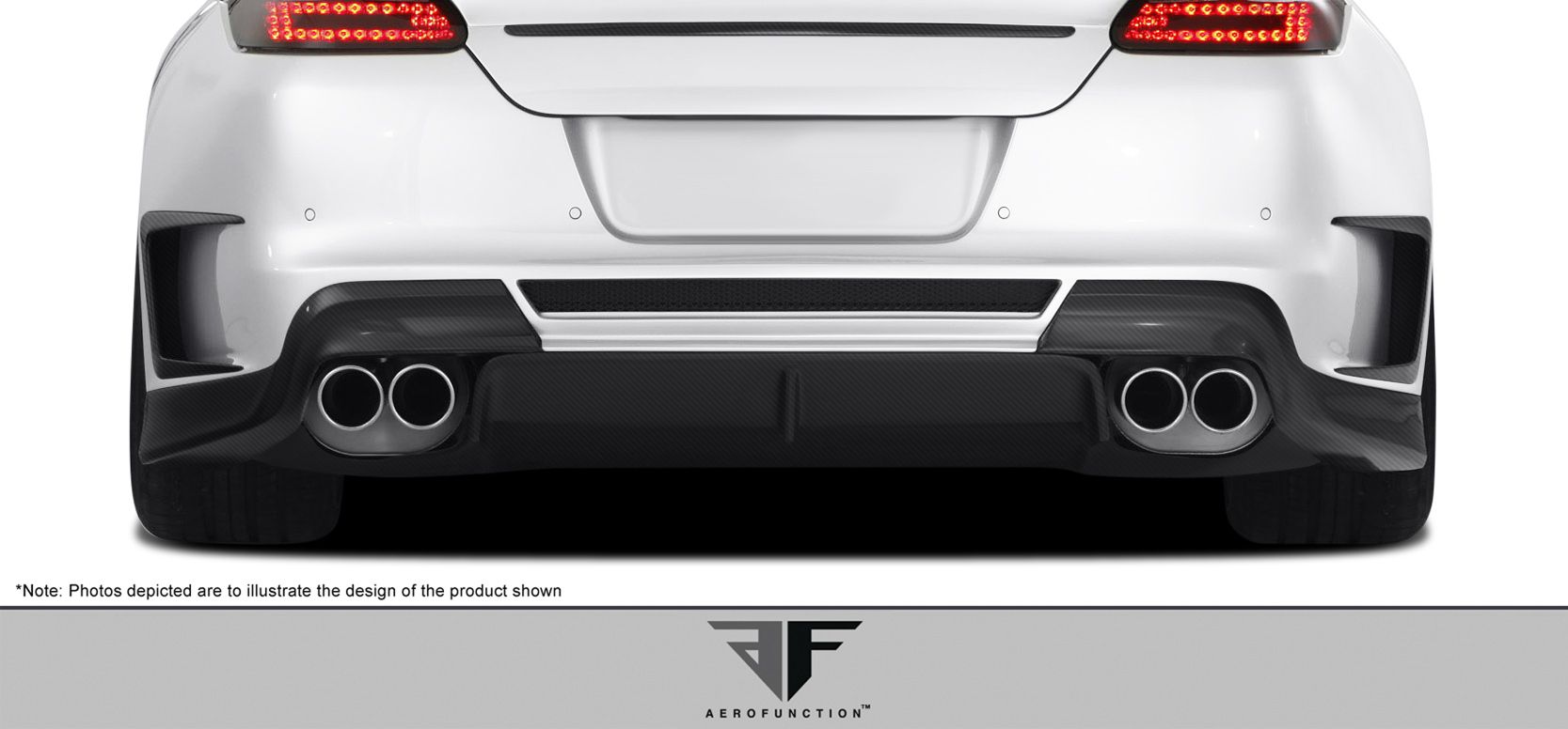 2010-2013 Porsche Panamera Carbon AF-1 Wide Body Rear Add-Ons with Rear Diffuser ( CFP ) - 3 Piece (S)