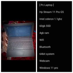 [ Pc Laptop ]

Hp Stream 11 Pro G5

Intel celeron 1.1ghz [ Clean Reset Charger Included ]