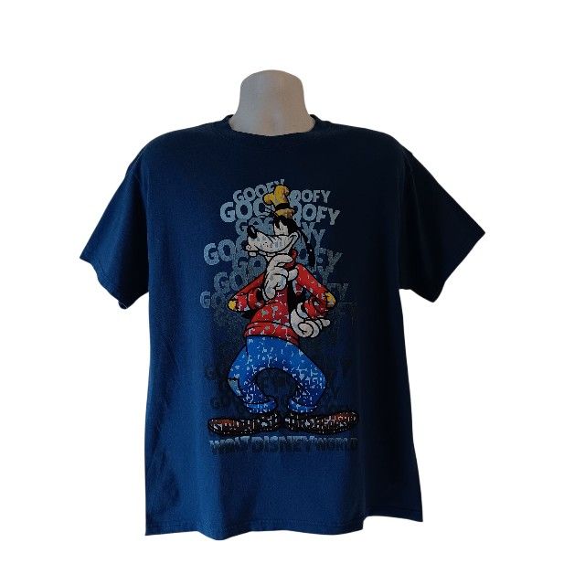 Disney's Goofy men's blue short-sleeve graphic t-shirt size L