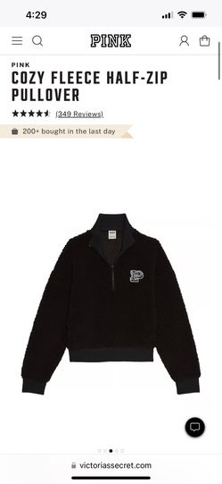 Victoria’s Secret PINK COZY FLEECE HALF-ZIP PULLOVER XL