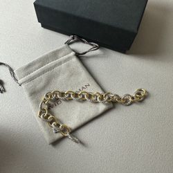 David Yurman sterling silver with 18k gold oval bracelet