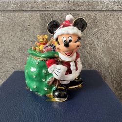 ARRIBAS BROTHERS DISNEY DISNEYLAND MK MICKEY MOUSE SANTA TRINKET BOX BP3812K1