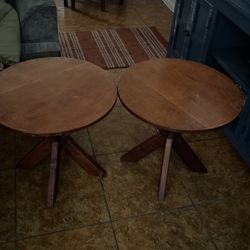 Solid Wood Tables Normal Used Asking $35 For Both