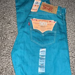 NWT Teal 501 LEVIS 30x32 
