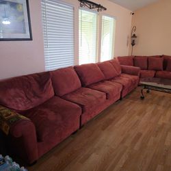 Red Wine Sectional Couches (5 Parts)