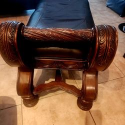 Beautiful Leather & Wood Bench (Ashley Furniture) OBO
