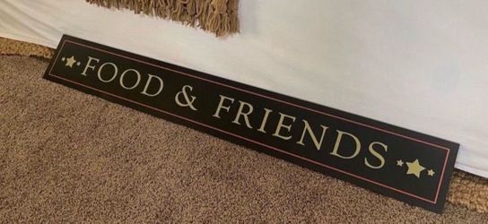 Long Food & Friends Pottery Barn Sign -Home Decor