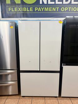 Samsung Bespoke 30 cu. ft. Standard Depth 3-Door French Door Smart Refrigerator in White Glass with Autofill Water Pitcher