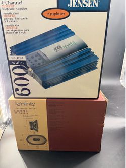 Car Infinity Speakers and Jensen Amplifier