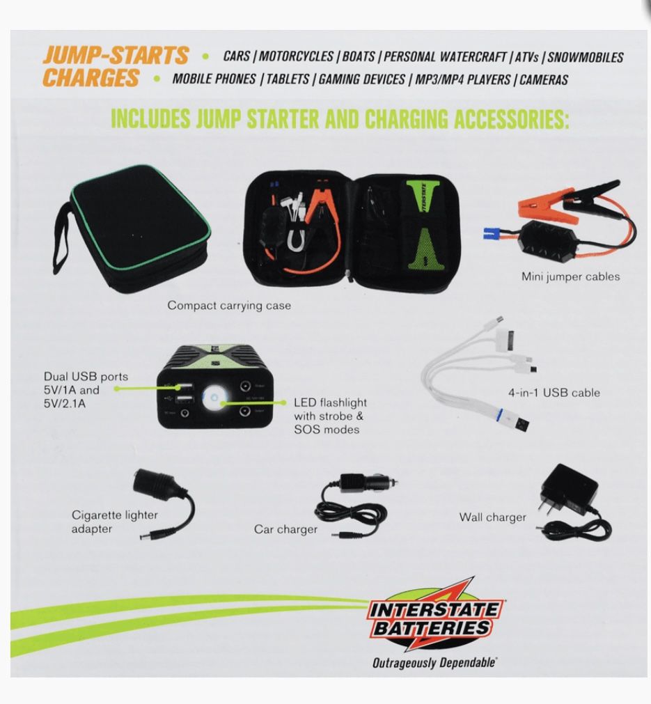 Interstate Portable Power Supply & Jump Starter