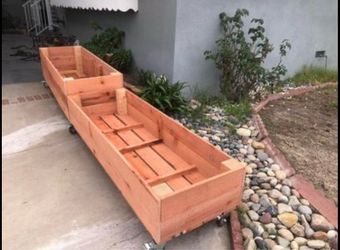 Custom Size Planter Box With Wheel Restaurant Home Decor Outdoor Raised Bed Vegetables Herb AC pool equipment heater cover privacy wall