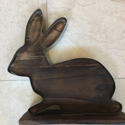 Wood Rabbit Bunny Decor