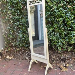 Full Body Adjustable Mirror Off White Boho Style