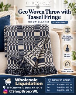 Threshold Geo Woven Throw Blanket with Tassel Fringe