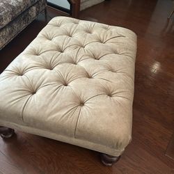Leather / suede beige Ottoman 