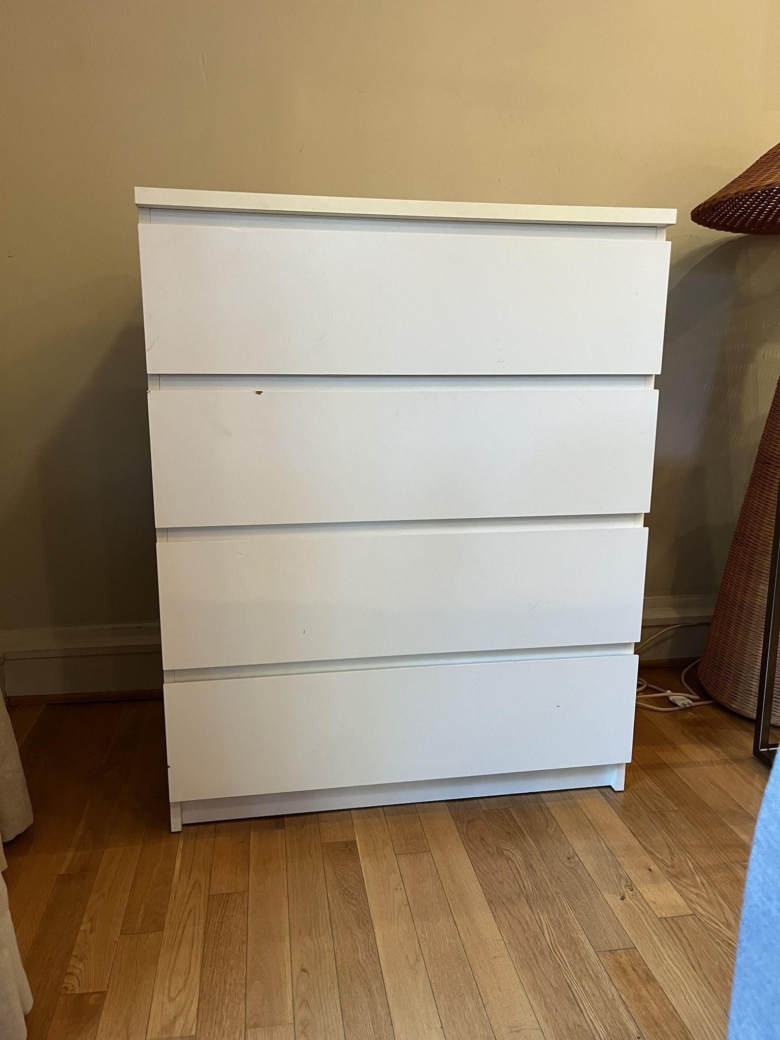 IKEA white MALM 4 drawer dresser