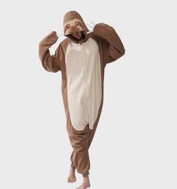 Adult Unisex Sloth Onesie Pajamas Costume Size L