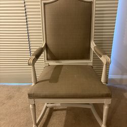 Upholstered Armchair, Louis XVI-style White Frame